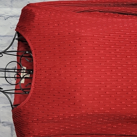 MAX STUDIO Red Abstract Crinkled Blouse Small‎ - Picture 2 of 6